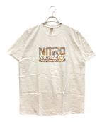 GILDANギルダン）の古着「raidbackfabric×nitroロゴTシャツ　レイドバックファブリック × ニトロ　クルーネック　コットン」｜ホワイト