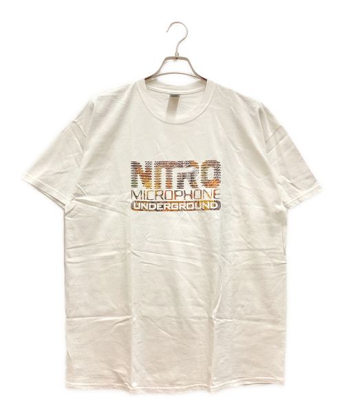 GILDAN（ギルダン）GILDAN (ギルダン) raidbackfabric×nitroロゴTシャツ　レイドバックファブリック × ニトロ　クルーネック　コットン ホワイト サイズ:XLの古着・服飾アイテム