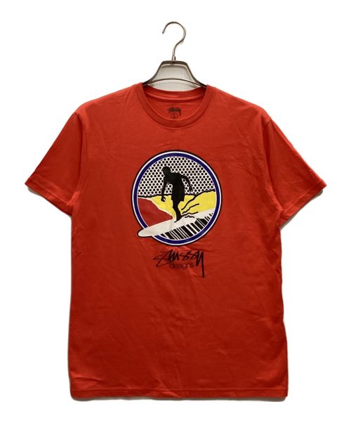 stussy（ステューシー）stussy (ステューシー) surfing board Tee / サーフボードT クルーネック プリント コットン レッド サイズ:Lの古着・服飾アイテム