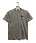 PLAY COMME des GARCONSプレイ コムデギャルソン）の古着「Embroidered Heart Patch Tee / エンブロイダード ハートパッチT」｜グレー
