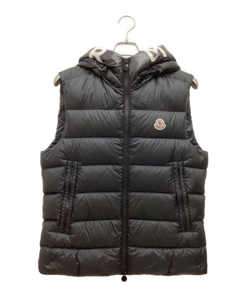 MONCLER（モンクレール）MONCLER (モンクレール) ロゴフードダウンベスト　MONTREUIL GILET ブラック サイズ:1の古着・服飾アイテム