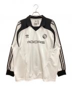 adidasアディダス）の古着「ADILENIUM OVERSIZED LONG SLEEVE JERSEY / アディレニウム オーバーサイズ ロングスリーブ ジャージ ゲームシャツ」｜ホワイト