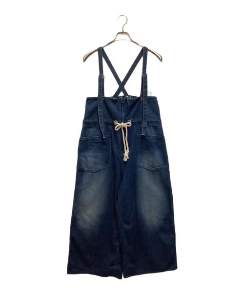 JOHNBULL（ジョンブル）JOHNBULL (ジョンブル) SUSPENDER MARINE PANTS / サスペンダーマリンパンツ　オールインワン　サロペット　デニム　フロントジップ　ロープ　デッキ インディゴ サイズ:Mの古着・服飾アイテム