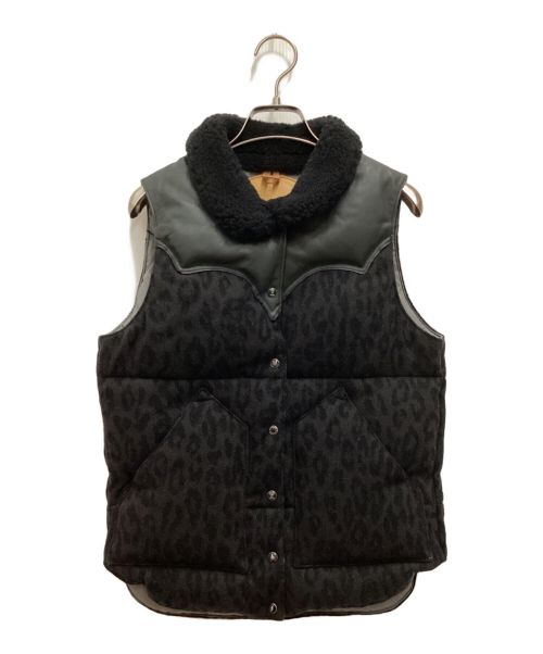 RockyMountainFeatherBed（ロッキーマウンテンフェザーベッド）RockyMountainFeatherBed (ロッキーマウンテンフェザーベッド) Hysteric Glamour (ヒステリックグラマー) レオパードヨーク切替ダウンベスト ブラック サイズ:Freeの古着・服飾アイテム