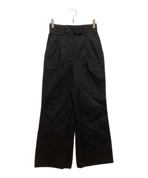 Mame Kurogouchi（マメクロゴウチ）mame kurogouchi (マメクロゴウチ) Cotton Chino Flared Wide Trousers / コットン チノ フレア ワイド トラウザー ブラック サイズ:1の古着・服飾アイテム