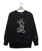 Champion REVERSE WEAVE×DISNEYチャンピオンリバースウィーブ×ディズニー）の古着「クルーネックスウェット　ミッキーマウス」｜ブラック