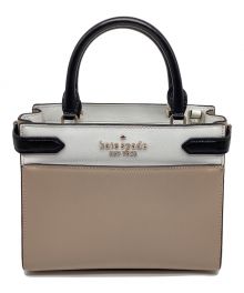 Kate Spade（ケイトスペード）の古着「ステイシーカラーブロックスモールサッチェル　2WAY　ハンドバッグ　ショルダーバッグ」｜ベージュ