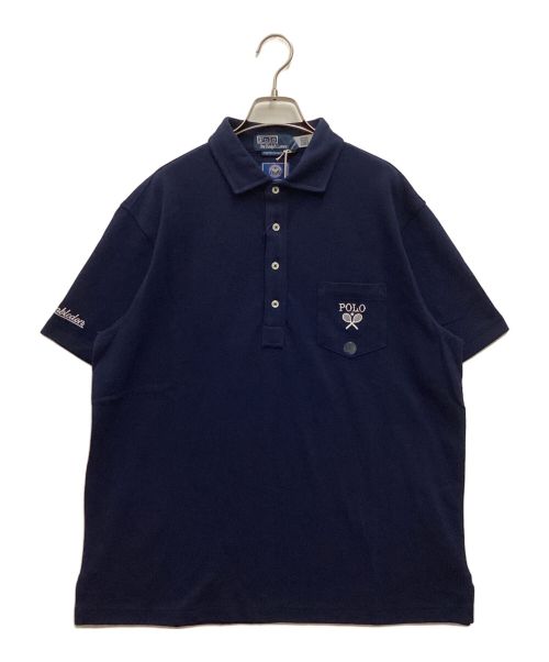 POLO RALPH LAUREN（ポロ・ラルフローレン）POLO RALPH LAUREN (ポロ・ラルフローレン) ウィンブルドンカスタムスリムフィットポロシャツ ネイビー サイズ:L 未使用品の古着・服飾アイテム