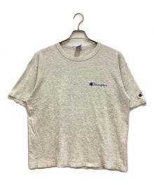 Champion（チャンピオン）の古着「90S半袖Tシャツ　クルーネック　ロゴ　コットン　霜降り　青刺繍タグ後期　USA製」｜グレー