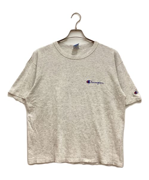 Champion（チャンピオン）Champion (チャンピオン) 90S半袖Tシャツ　クルーネック　ロゴ　コットン　霜降り　青刺繍タグ後期　USA製 グレー サイズ:MEDIUMの古着・服飾アイテム