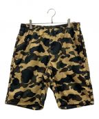 A BATHING APEアベイシングエイプ）の古着「1ST CAMO BEACH SHORTS/ファースト　カモ　ビーチ　ショーツ」｜オリーブ