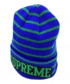 SUPREMEシュプリーム）の古着「Team Stripe Beanie / チーム ストライプ ビーニー」｜ブルー×グリーン