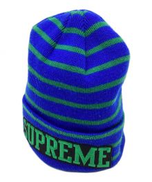 SUPREME（シュプリーム）の古着「Team Stripe Beanie / チーム ストライプ ビーニー」｜ブルー×グリーン