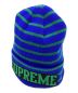 Supreme（シュプリーム）の古着「Team Stripe Beanie / チーム ストライプ ビーニー」｜ブルー×グリーン