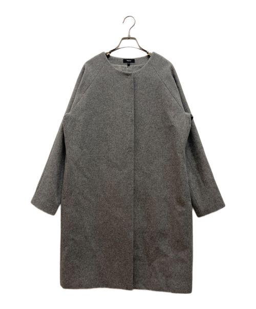 theory（セオリー）theory (セオリー) LAMB MELTON2 / ROUNDED COAT　/ラムメルトン　ラウンデッドコート グレー サイズ:pの古着・服飾アイテム