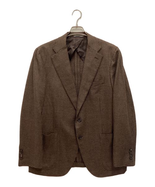 CANALI（カナーリ）CANALI (カナーリ) ウールシルクテーラードジャケット　千鳥格子 ブラウン サイズ:54の古着・服飾アイテム