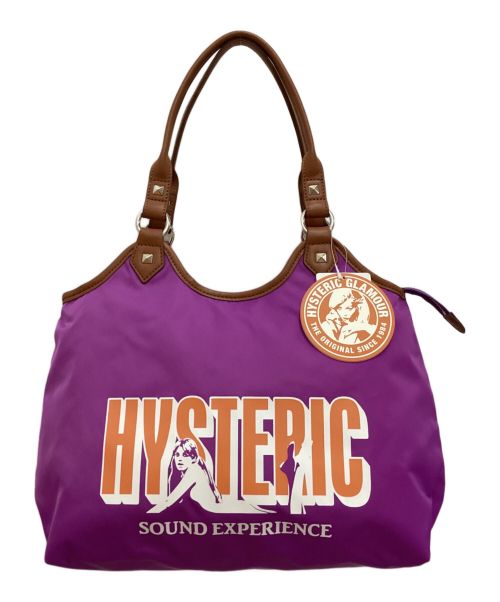 Hysteric Glamour（ヒステリックグラマー）Hysteric Glamour (ヒステリックグラマー) SOUND EXPERIENCEトートバッグ　ロゴプリント　ナイロン パープル 未使用品の古着・服飾アイテム