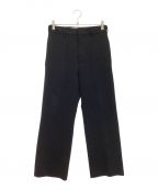 H BEAUTY&YOUTHエイチ ビューティー&ユース）の古着「DOUBLE CLOTH FLARE PANTS / ダブルクロス フレアパンツ」｜ブラック