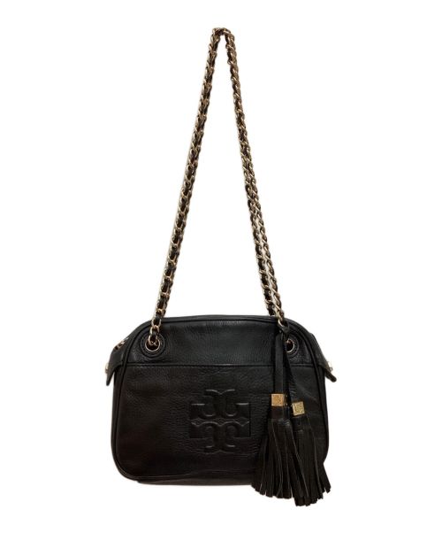 TORY BURCH（トリーバーチ）TORY BURCH (トリーバーチ) チェーンバッグ　2WAY　ハンドバッグ　ショルダーバッグ　レザー　ロゴマーク　タッセル ブラックの古着・服飾アイテム