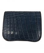 BUFFALO TRACKS×JUNKY CLASSICSバッファロー トラックス×ジャンキー クラシックス）の古着「INDIGO CROCODILE HALF WALLET」｜インディゴ