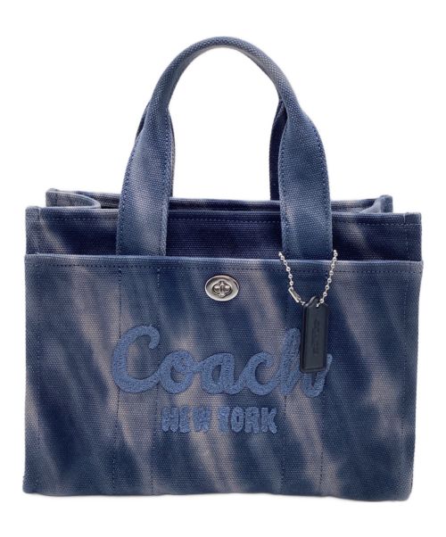 COACH（コーチ）COACH (コーチ) カーゴ トート バッグ　2WAY　ミニバッグ　ショルダーバッグ　キャンバス　ロゴ刺繍　タイダイ ブルーの古着・服飾アイテム