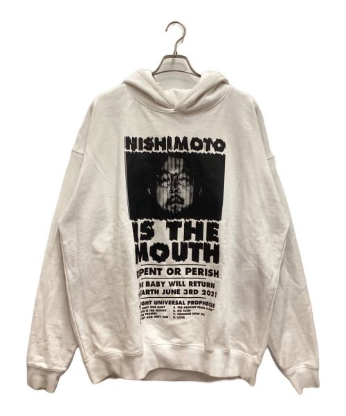 NISHIMOTO IS THE MOUTH（ニシモトイズザマウス）NISHIMOTO IS THE MOUTH (ニシモトイズザマウス) Classic Sweat Hoodie / クラシックスウェットフーディ　プルオーバーパーカー　プリント ホワイト サイズ:2XLの古着・服飾アイテム