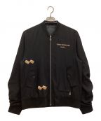 twelvepiecesトゥエルブピーシズ）の古着「Bomber Jacket / ボンバージャケット　ブルゾン　ジップ　アラビア文字　刺繍」｜ブラック