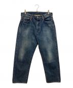 A.PRESSEアプレッセ）の古着「Washed Denim Wide Pants / ウォッシュド デニム ワイド パンツ」｜ブルー