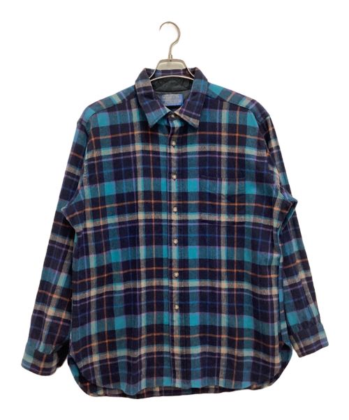 PENDLETON（ペンドルトン）PENDLETON (ペンドルトン) ヴィンテージウールシャツ　チェック　USA製 ブルー サイズ:XLの古着・服飾アイテム