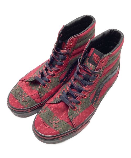 VANS（バンズ）VANS SK8-Hi  Horror Collection Nightmare on Elm Street Freddy Krueger / スケート ハイ ホラーコレクション エルム街の悪夢 フレディ・クルーガー レッド サイズ:27の古着・服飾アイテム