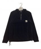 Carhartt WIP×POP TRADING COMPANYカーハート×ポップトレーディングカンパニー）の古着「NIMBUS PULLOVER / ニンバスプルオーバー　ハーフジップ　フーディ　コーデュロイ」｜ブラック