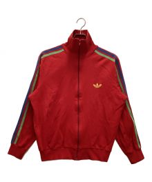 adidas（アディダス）の古着「ヴィンテージトラックジャケット　70S デサント刺繍タグ」｜レッド