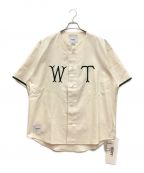 WTAPSダブルタップス）の古着「COTTON. SATIN. SPINA 　コットン　ベースボールシャツ」｜ベージュ