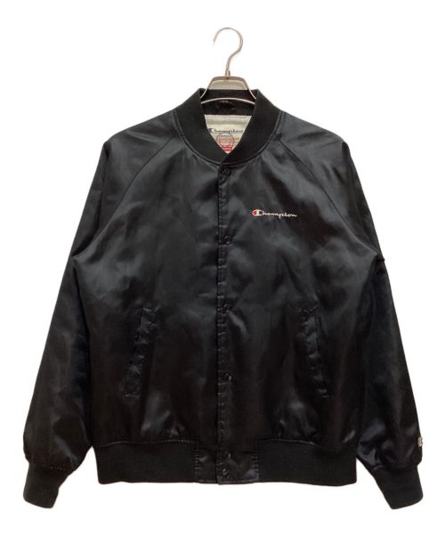 SUPREME（シュプリーム）SUPREME (シュプリーム) Champion (チャンピオン) 13SS Satin Jacket / サテンジャケット　コーチジャケット　バックロゴ ブラック サイズ:Mの古着・服飾アイテム