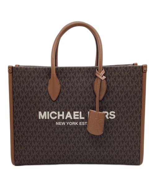 MICHAEL KORS（マイケルコース）MICHAEL KORS (マイケルコース) MIRELLA EW トート ミディアム ショルダー MKシグネチャー ブラウンの古着・服飾アイテム