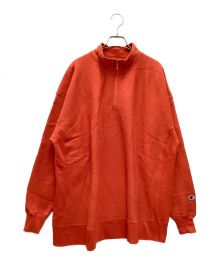 Champion REVERSE WEAVE（チャンピオン リバース ウィーブ）の古着「ハーフジップスウェット　青単復刻」｜オレンジ