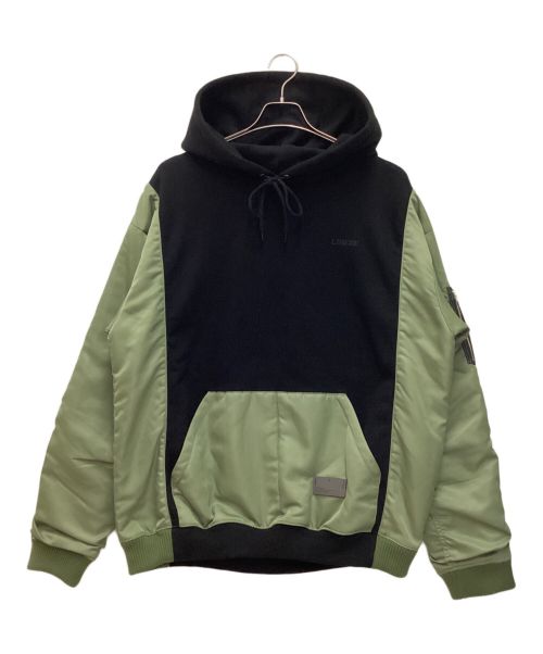 LIBERE（リベーレ）LIBERE (リベーレ) MA-1 MK2 HOODIE/ビッグシルエットMA-1デザインフーディー パーカー オリーブ サイズ:Lの古着・服飾アイテム