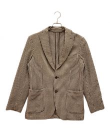 RING JACKET（リングジャケット）の古着「千鳥柄ウールテーラードジャケット」｜ブラウン