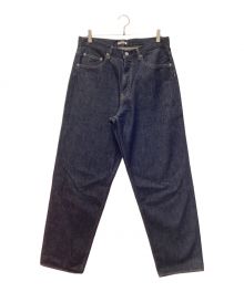 AURALEE（オーラリー）の古着「HARD TWIST DENIM WIDE PANTS　ワイドフィット」｜インディゴ