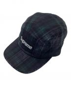 SUPREMEシュプリーム）の古着「Box Logo Plaid Camp Cap / ボックスロゴ プレイド キャンプ キャップ USA製」｜グリーン×ブラック