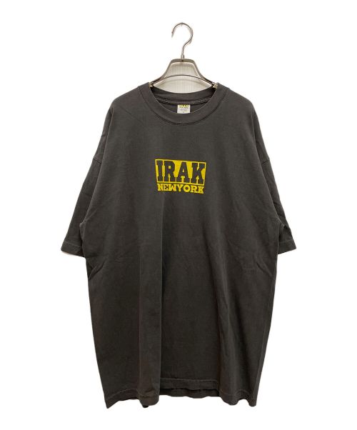 IRAK（アイラック）IRAK (アイラック) Logos Tee / ロゴT　クルーネック　プリント　ヴィンテージブラック グレー サイズ:XLの古着・服飾アイテム