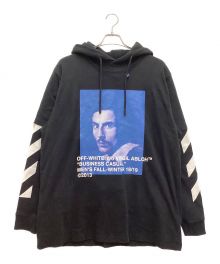 OFFWHITE（オフホワイト）の古着「Diagonal Berini Hooded Sweatshirt / ダイアゴナル ベリニ フーデッド スウェットシャツ」｜ブラック