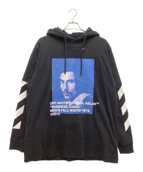 OFFWHITE（オフホワイト）OFFWHITE (オフホワイト) Diagonal Berini Hooded Sweatshirt / ダイアゴナル ベリニ フーデッド スウェットシャツ ブラック サイズ:Mの古着・服飾アイテム