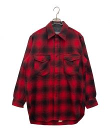 PENDLETON（ペンドルトン）の古着「ヴィンテージオンブレチェックウールシャツ　70S　USA製」｜レッド×ブラック