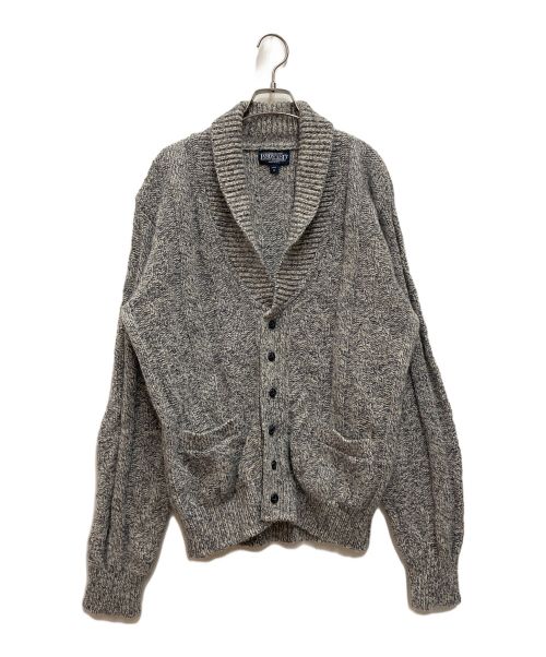 LAND'S END（ランズエンド）LAND'S END (ランズエンド) エルボーパッチショールカラーカーディガン　USA製 グレー サイズ:SIZE Mの古着・服飾アイテム