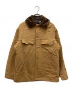 PENDLETONペンドルトン）の古着「ヴィンテージファー襟ウールジャケット　40S~50S 珍品 キルティング スナップボタン」｜ベージュ