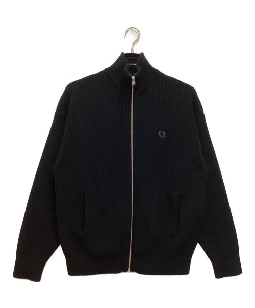 FRED PERRY（フレッドペリー）FRED PERRY (フレッドペリー) BEAMS (ビームス) 別注ドライバーズニット　ニットジャケット　フルジップ ブラック サイズ:Lの古着・服飾アイテム