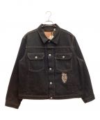 LEVI'S×stussyリーバイス×ステューシー）の古着「Crispy Rinse Trucker Jacket / クリスピー リンス トラッカー ジャケット」｜ブラック