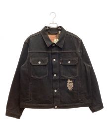 LEVI'S×stussy（リーバイス×ステューシー）の古着「Crispy Rinse Trucker Jacket / クリスピー リンス トラッカー ジャケット」｜ブラック