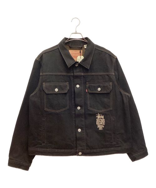 LEVI'S（リーバイス）LEVI'S (リーバイス) stussy (ステューシー) Crispy Rinse Trucker Jacket / クリスピー リンス トラッカー ジャケット ブラック サイズ:JAPAN XXL 未使用品の古着・服飾アイテム